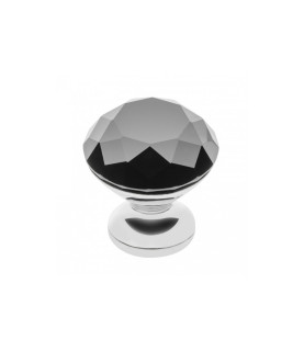 Pomo Crystal Palace B 25  mm (CROMO + CRISTAL NEGRO)