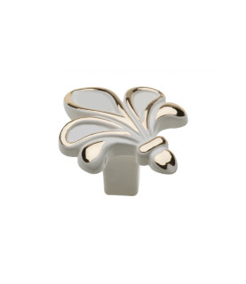 Pomo zamak ROYAL3 blanco/dorado