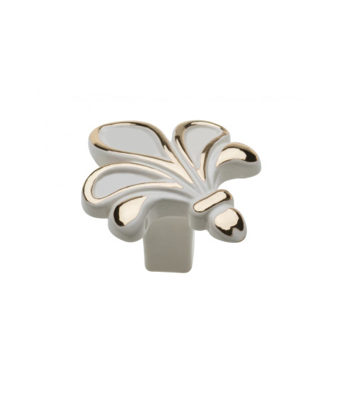 Pomo zamak ROYAL3 blanco/dorado Pomo zamak ROYAL3 blanco/dorado