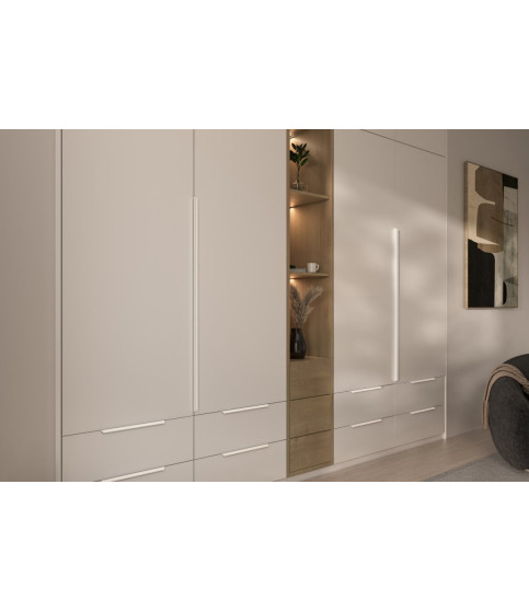 Tirador GTV TREX CROSS C=32 mm L=50 mm Al blanco mat