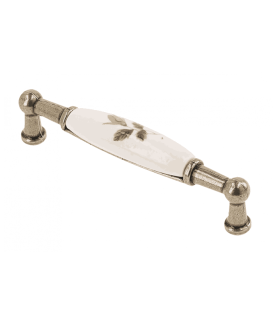 Tirador de porcelana 0728-BB, B-flor marrón, dorado envejecido