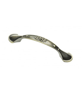 Tirador zink y aluminio ARDEA C=96 mm latón pulido envejecido