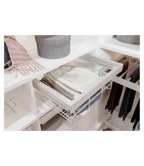CESTA DE ROPA ELITE 600MM MONTAJE OCULTO CON AMORTIGUADOR BLANCO