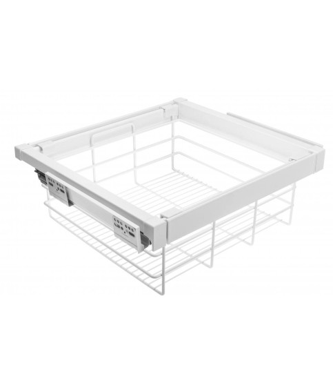 CESTA DE ROPA ELITE 600MM MONTAJE OCULTO CON AMORTIGUADOR BLANCO