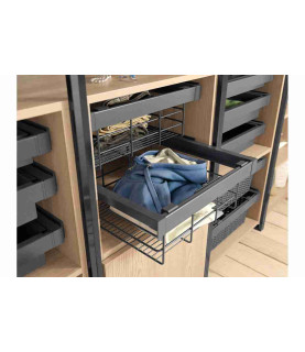CESTA DE ROPA ELITE 600MM MONTAJE OCULTO CON AMORTIGUADOR ANTRACITA