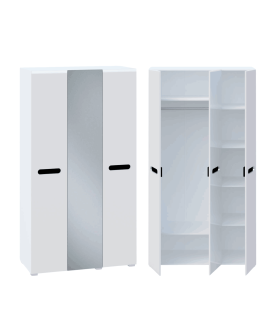 ARMARIO 3 PUERTAS 2 CAJONES (120) BIANCO