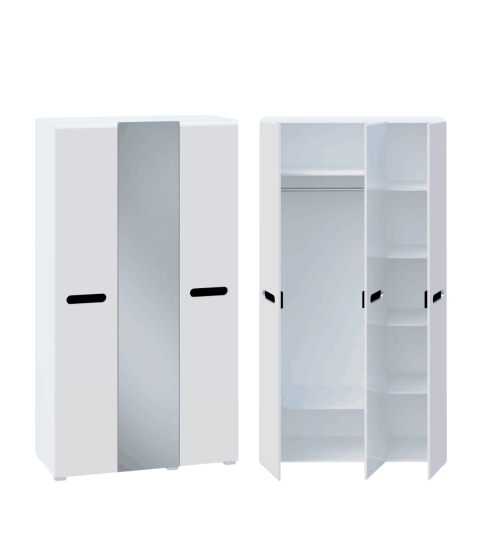 ARMARIO 3 PUERTAS 2 CAJONES (120) BIANCO