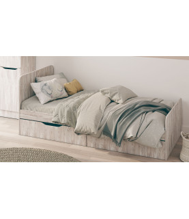 CAMA INDIVIDUAL SERIE LOKI 0,9 ARTVUD CLARO 950x500x2042