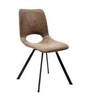 Silla ANTIBES NEW, metal, similpiel marrón oscuro