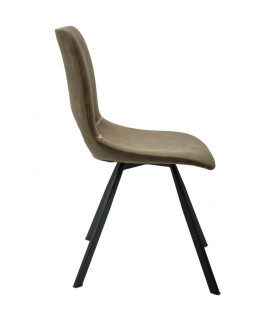 Silla ANTIBES NEW, metal, similpiel marrón oscuro