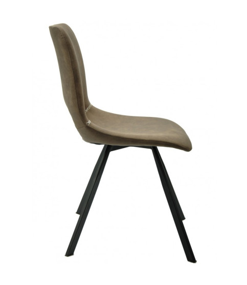 Silla ANTIBES NEW, metal, similpiel marrón oscuro