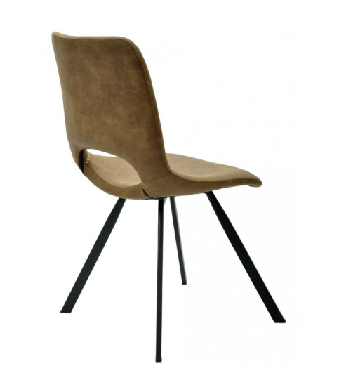 Silla ANTIBES NEW, metal, similpiel marrón oscuro