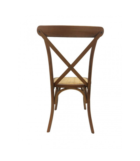 Silla CROSS SX, madera de haya, nogal, asiento de ratán
