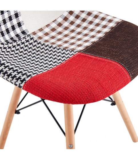 Silla STAR PAT24, madera, tejido patchwork color 24