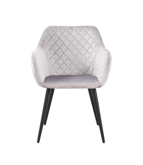 SILLÓN ROLANDO METAL TAPIZADO VELVET 13 GRIS CLARO