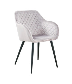 SILLÓN ROLANDO METAL TAPIZADO VELVET 13 GRIS CLARO