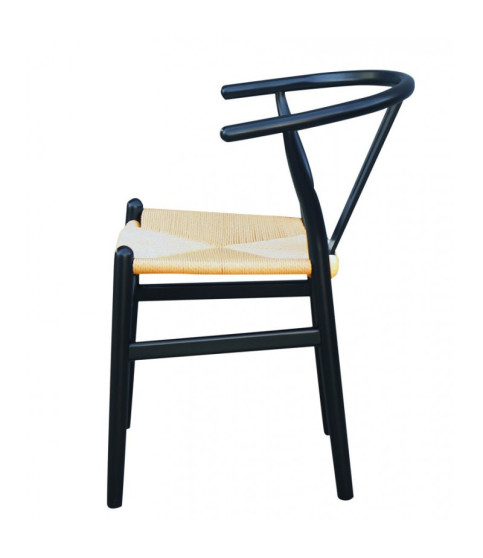 Silla WISH, haya, negro, fibra trenzada