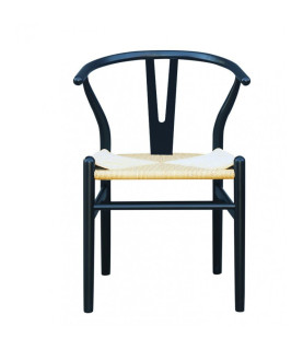 Silla WISH, haya, negro, fibra trenzada