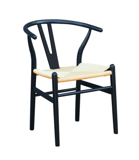Silla WISH, haya, negro, fibra trenzada