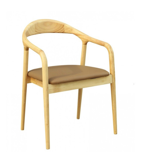 SILLÓN BALCANES HAYA NATURAL CON TAPIZADO EN ECOCUERO MARRÓN SILLÓN BALCANES HAYA NATURAL CON TAPIZADO EN ECOCUERO MARRÓN
