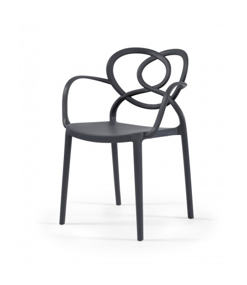 SILLÓN LOVE APILABLE POLIPROPILENO ANTRACITA