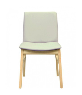 Silla ALPES, haya, natural, similpiel gris