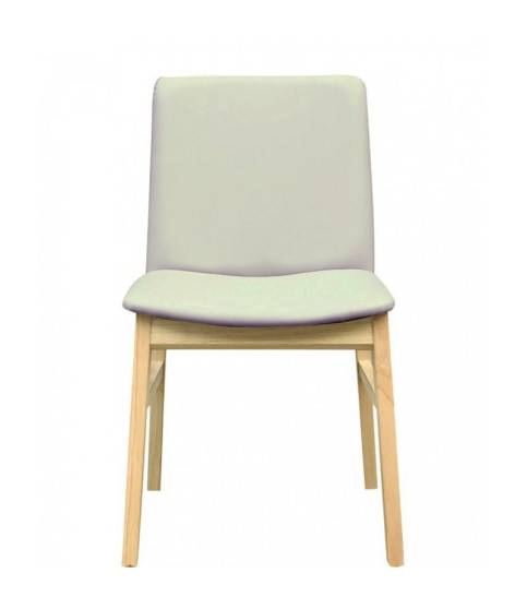 Silla ALPES, haya, natural, similpiel gris