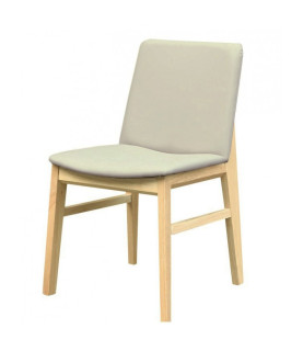 Silla ALPES, haya, natural, similpiel gris