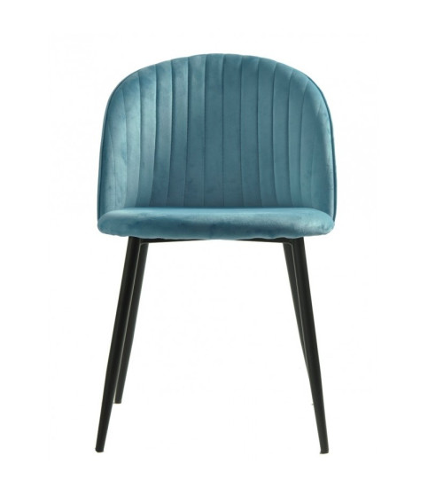Silla CARNAVAL SKY BLUE, metal, tapizado velvet azul con trasera carnaval