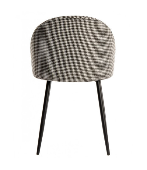 Silla ETNA, metal negro, tapizado pata de gallo y similpiel negra