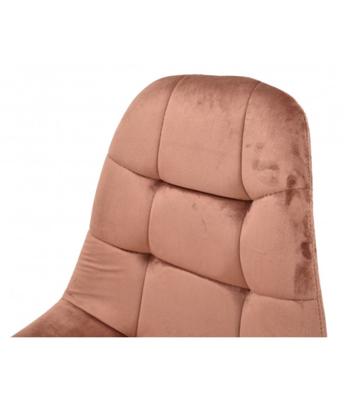 Silla LORENA, madera, tapizada velvet rosa coral