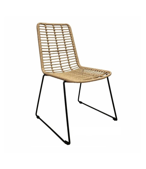 Silla LOTAK, metal, ratán beige Silla LOTAK, metal, ratán beige