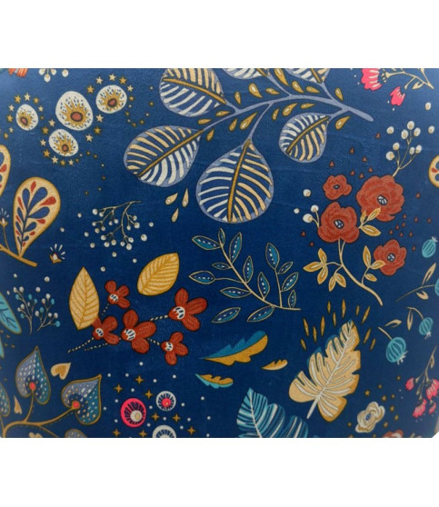 Taburete CARNAVAL SKY BLUE, metal, tapizado velvet azul con trasera carnaval