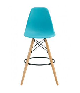 Taburete STAR (SU), madera, carcasa turquesa