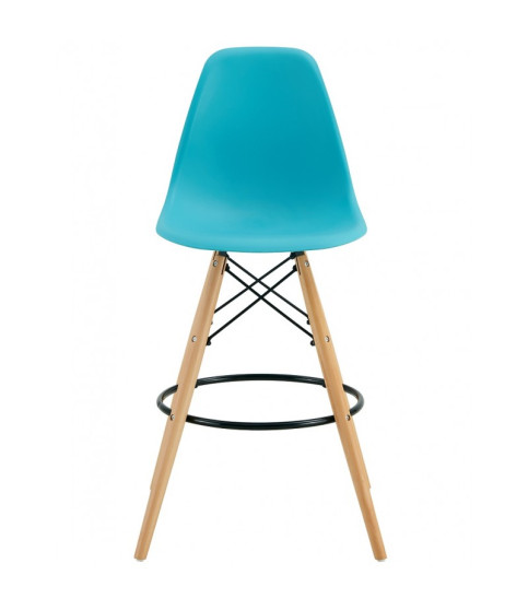 Taburete STAR (SU), madera, carcasa turquesa