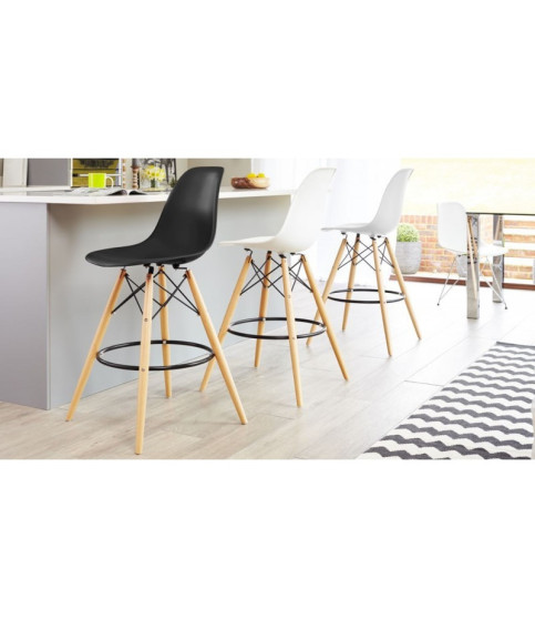 Taburete STAR (SU), madera, carcasa turquesa