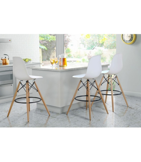 Taburete STAR (SU), madera, carcasa turquesa