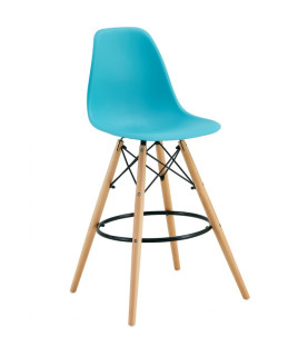 Taburete STAR (SU), madera, carcasa turquesa