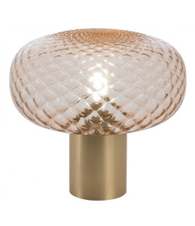 Lámpara GERA SOH28 de sobremesa en aluminio dorado y cristal esmerilado