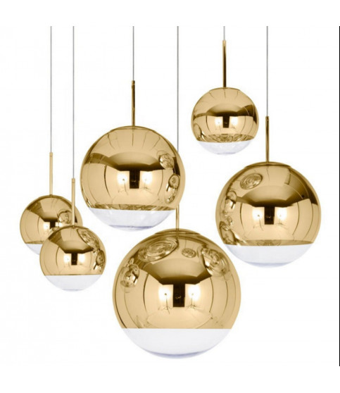 Lámpara KARIM colgante de cristal dorado y transparente, 25 cm de diámetro
