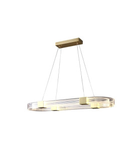 Lámpara TISSA colgante de metal dorado y acrílico con luz LED