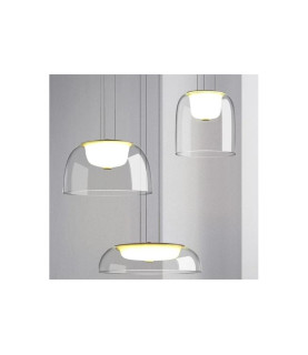 Lámpara WITTEN H170 colgante de metal y cristal con luz LED cálida