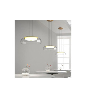 Lámpara WITTEN H80 colgante de metal y cristal con luz LED cálida
