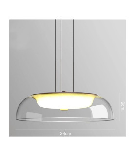Lámpara WITTEN H80 colgante de metal y cristal con luz LED cálida