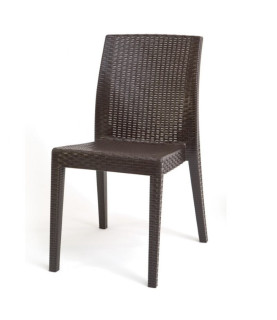  Silla GLADY, apilable, polipropileno marrón chocolate