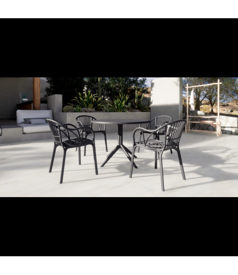 SILLÓN AMALFI APILABLE POLIPROPILENO ANTRACITA