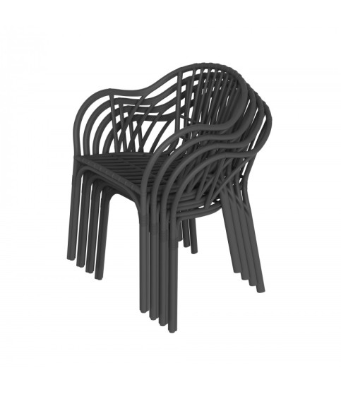SILLÓN AMALFI APILABLE POLIPROPILENO ANTRACITA