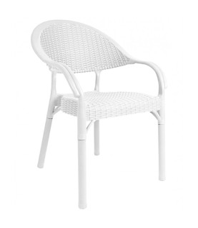 SILLÓN TORREMOLINOS APILABLE POLIPROPILENO BLANCO