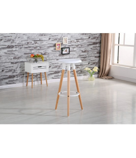 Taburete OTILIO NEW, madera, polipropileno blanco