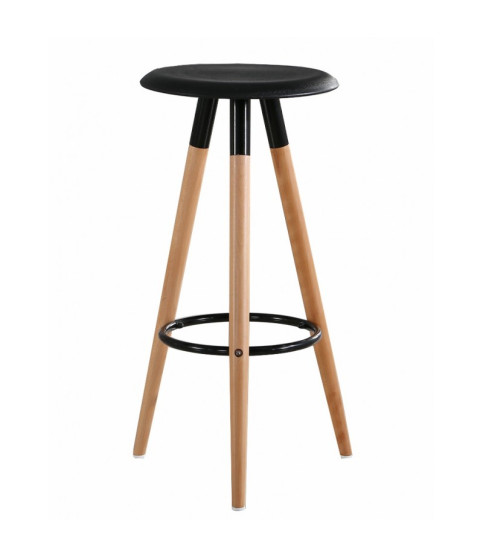 Taburete OTILIO NEW, madera, polipropileno blanco